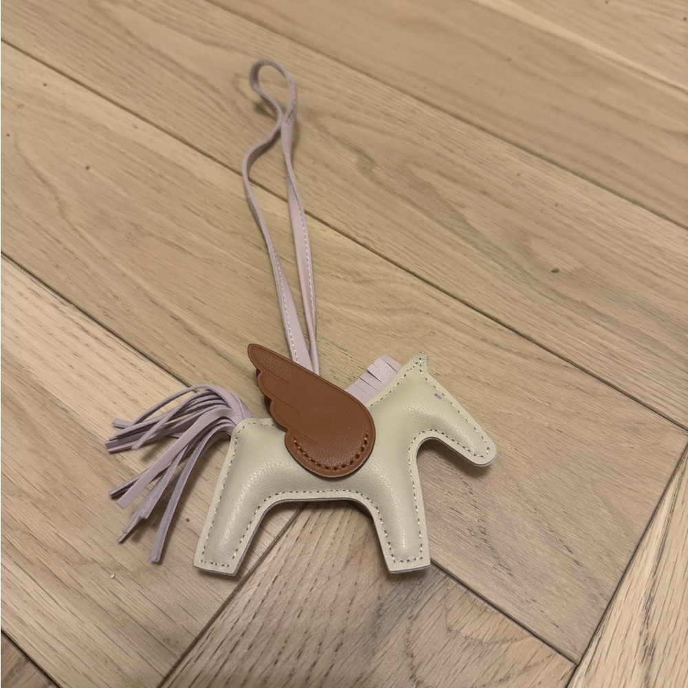 Hermes Rodeo Pegase Cream and Brown Horse Bag Charm